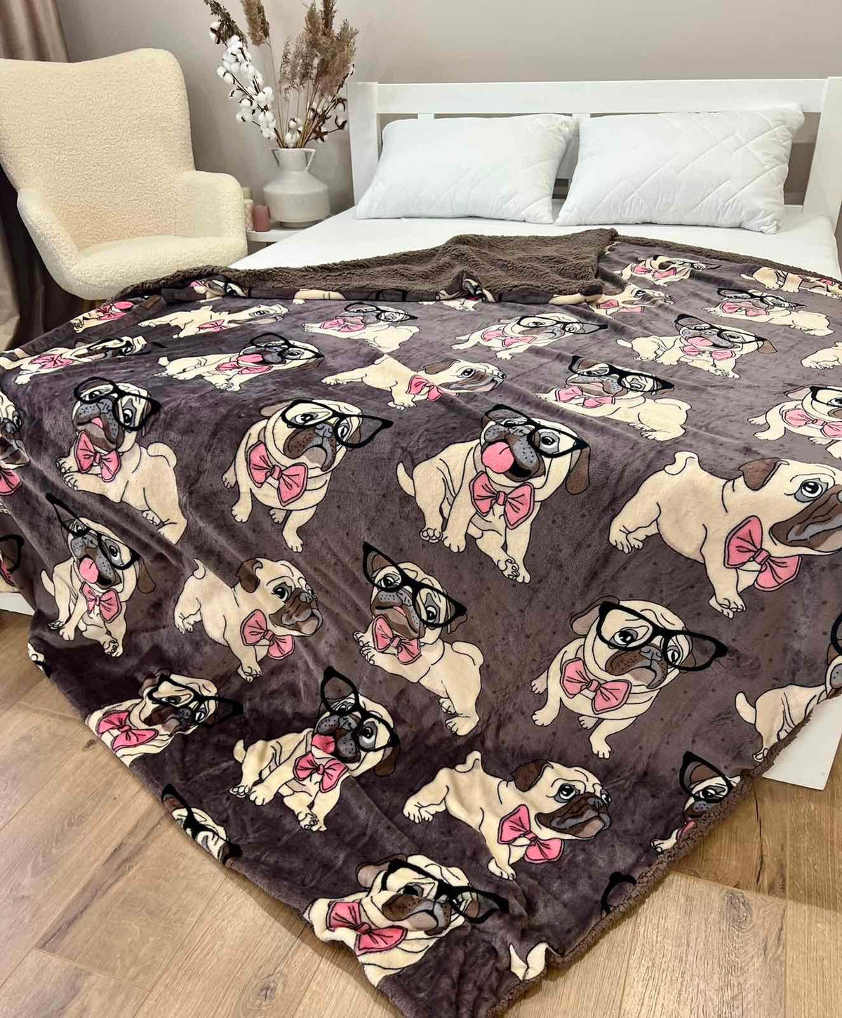 Velour blanket with pattern - SoftNature