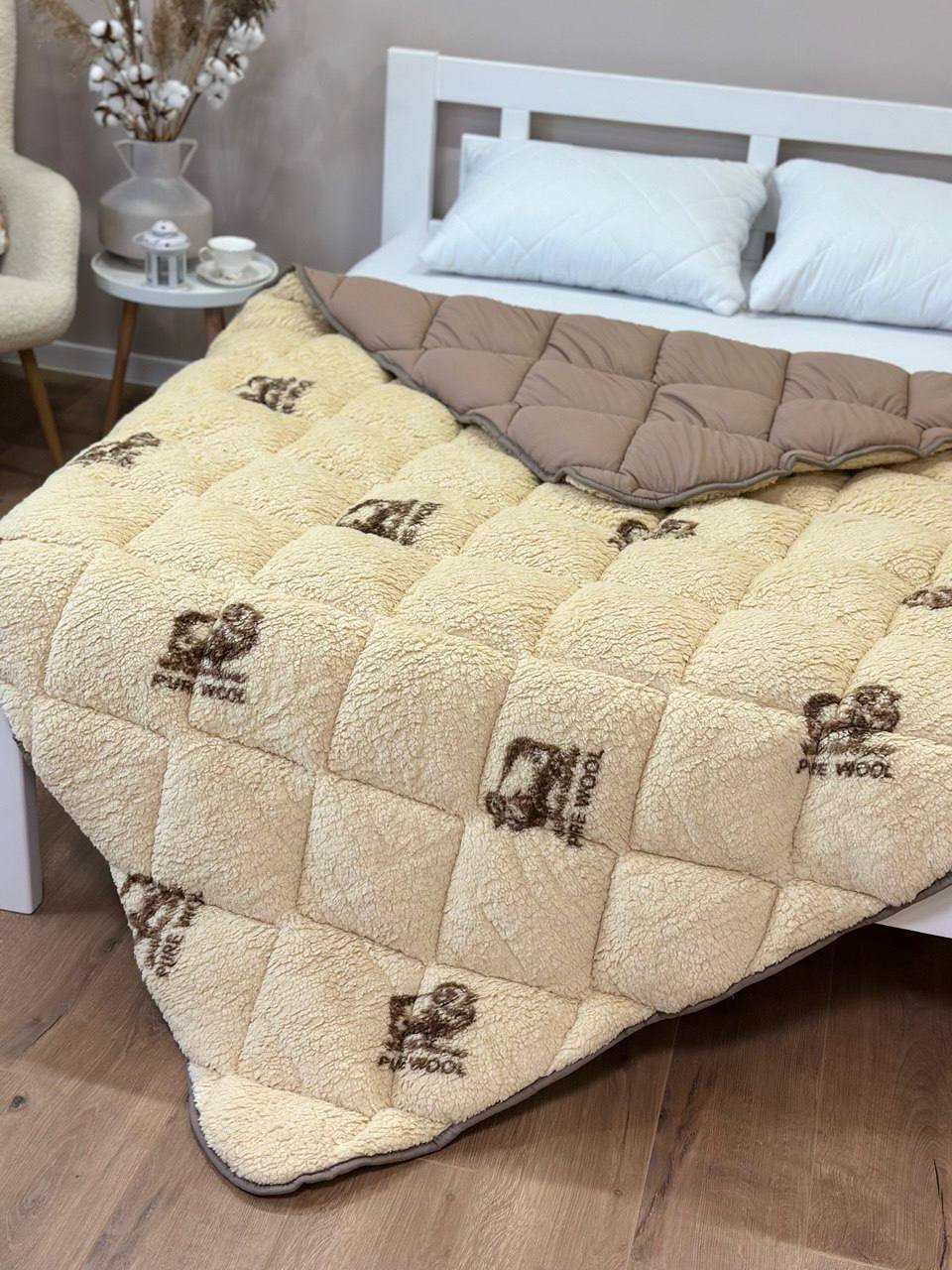 Winter quilted blanket made of eco-fur - SoftNature
