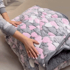 SoftNature Velour bedspread with heart pattern