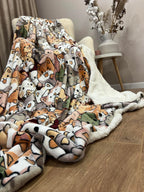 Velour bedspread with leaf pattern