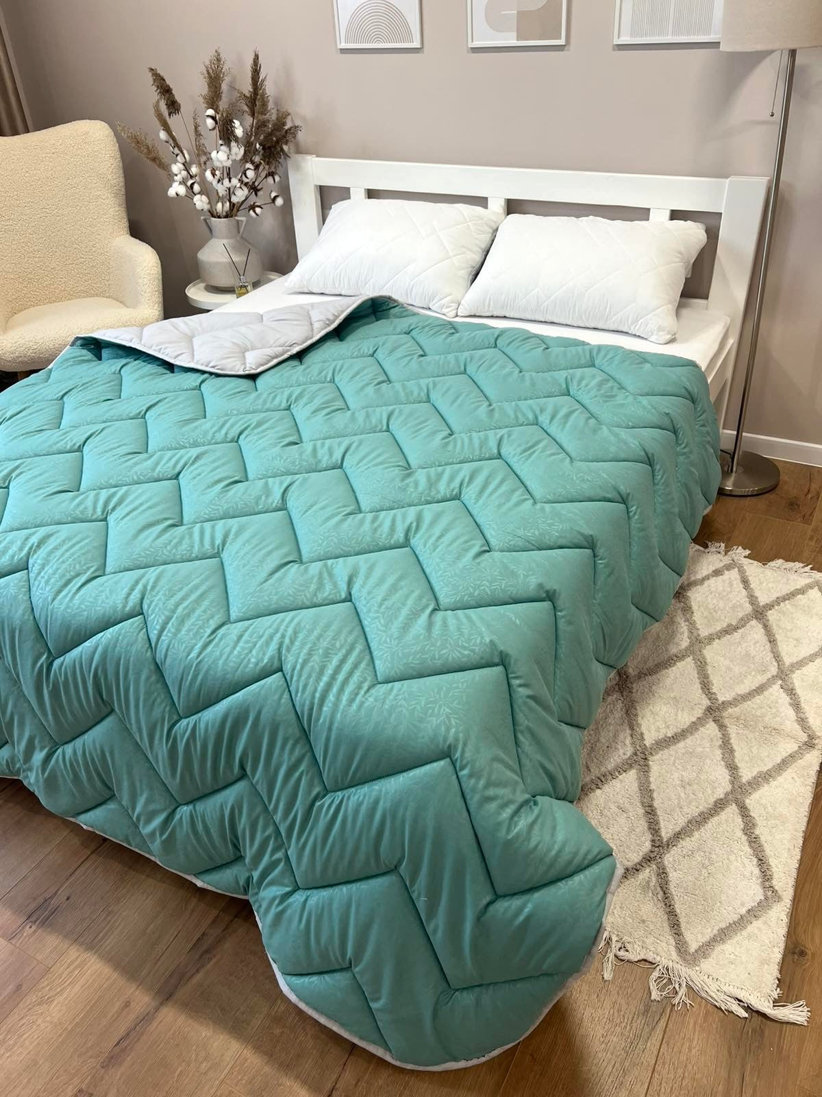 Green holofiber filled duvet