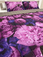 SoftNature 155*220 Bedspread with peony patterned pillows