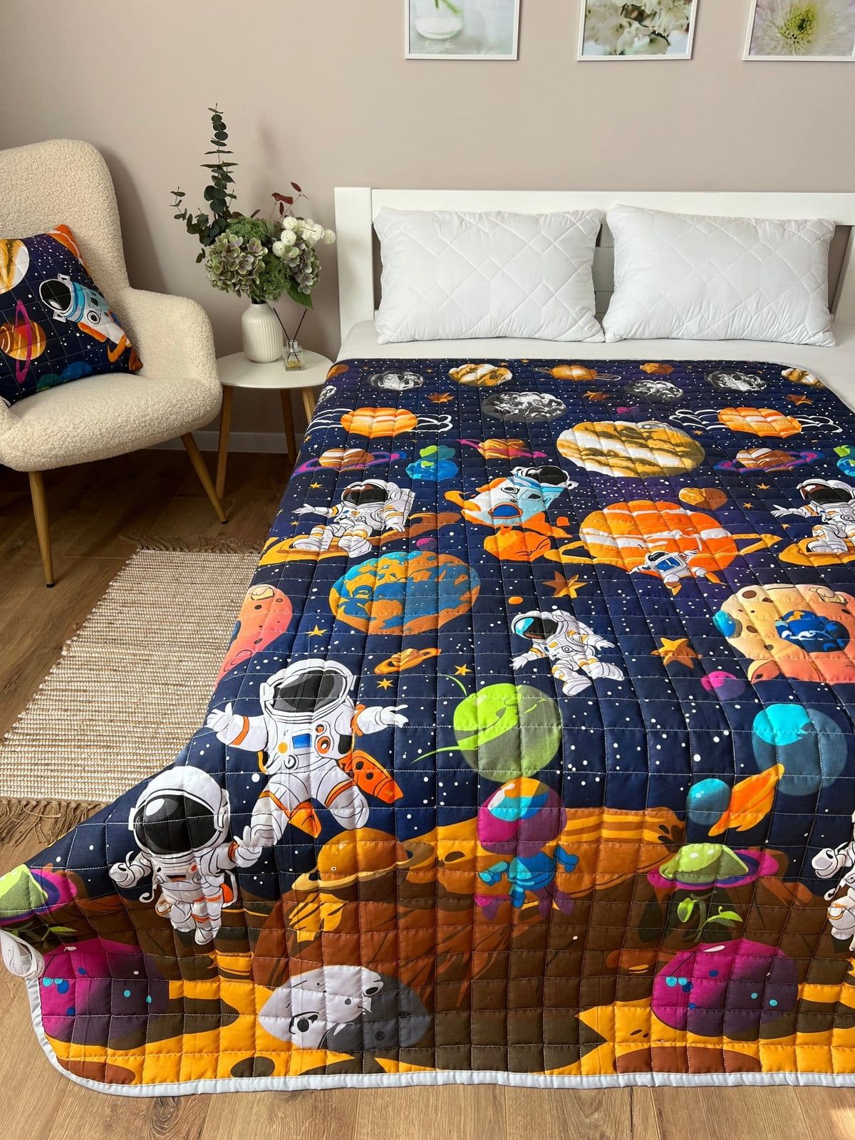 SoftNature 135 × 200 Children's blanket Space
