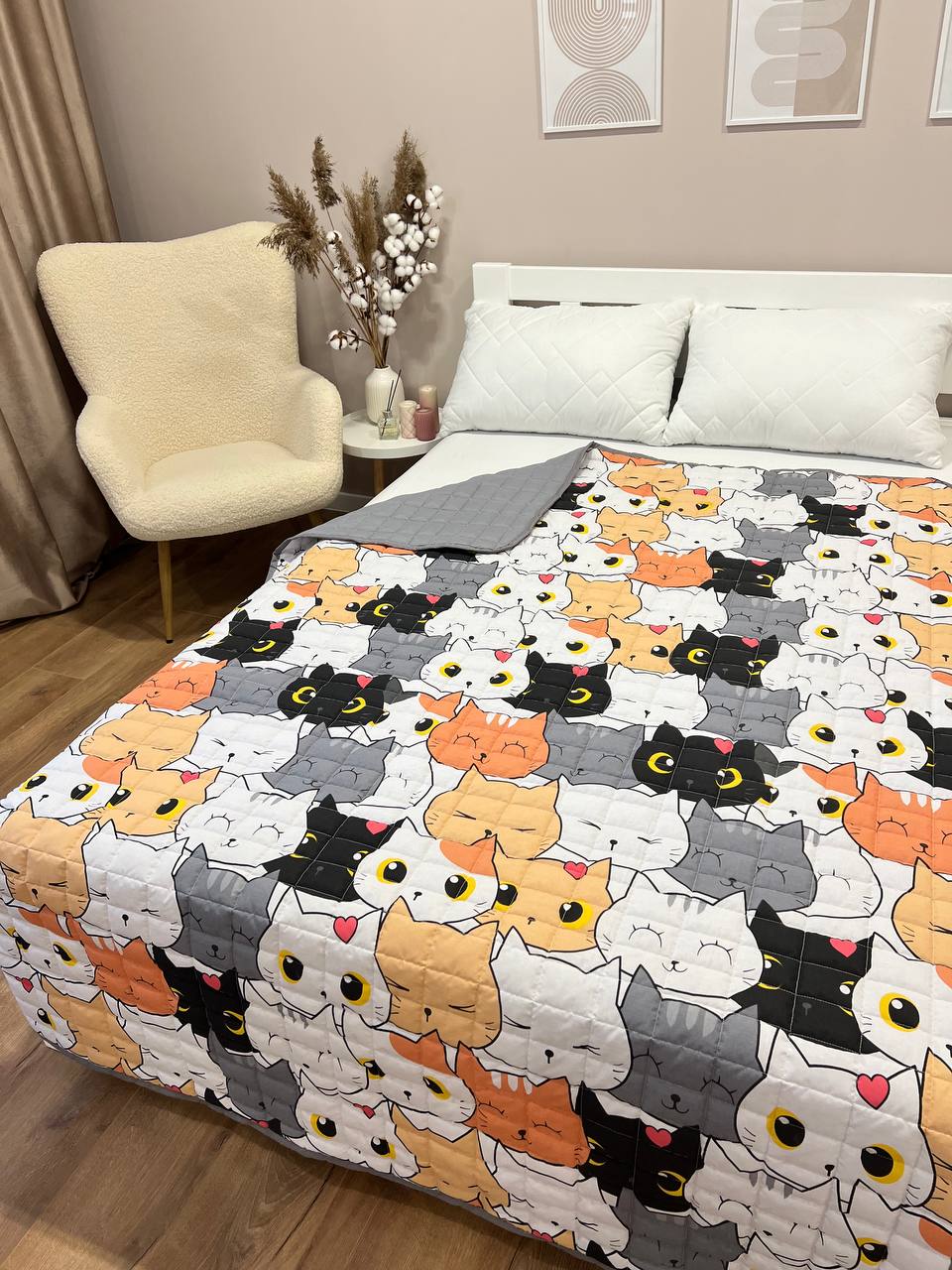 SoftNature 135 × 200 Children's blanket with lots of cats