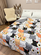 SoftNature 135 × 200 Children's blanket with lots of cats