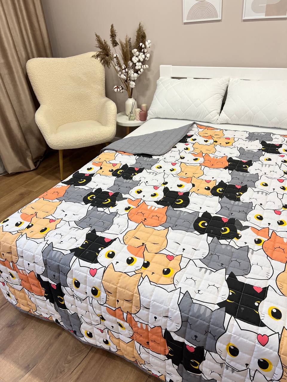 SoftNature 135 × 200 Children's blanket with lots of cats