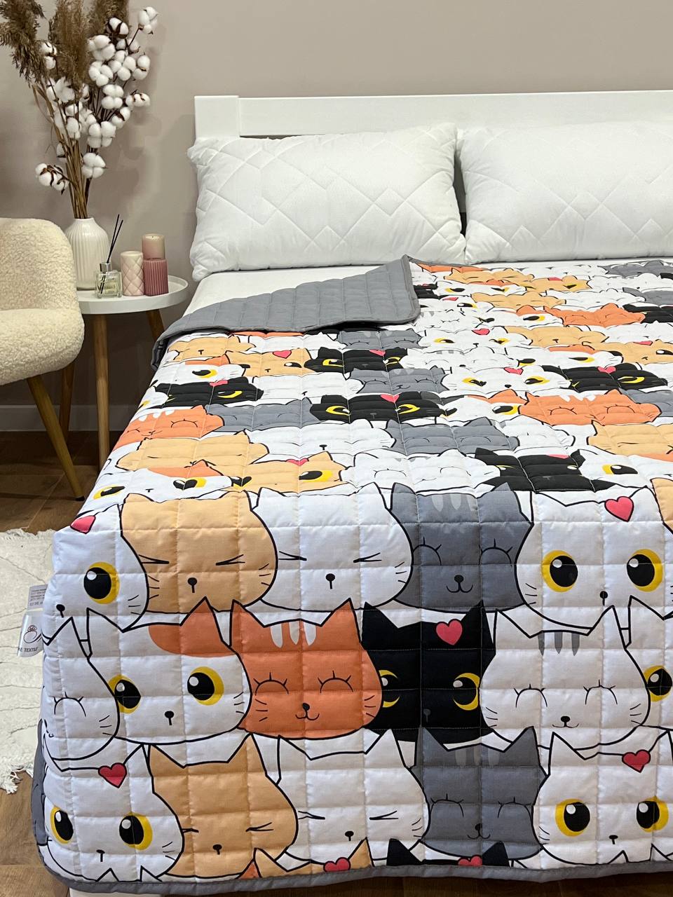 SoftNature 135 × 200 Children's blanket with lots of cats