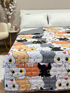 SoftNature 135 × 200 Children's blanket with lots of cats