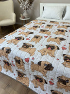 SoftNature 135 × 200 Children's blanket with white pugs