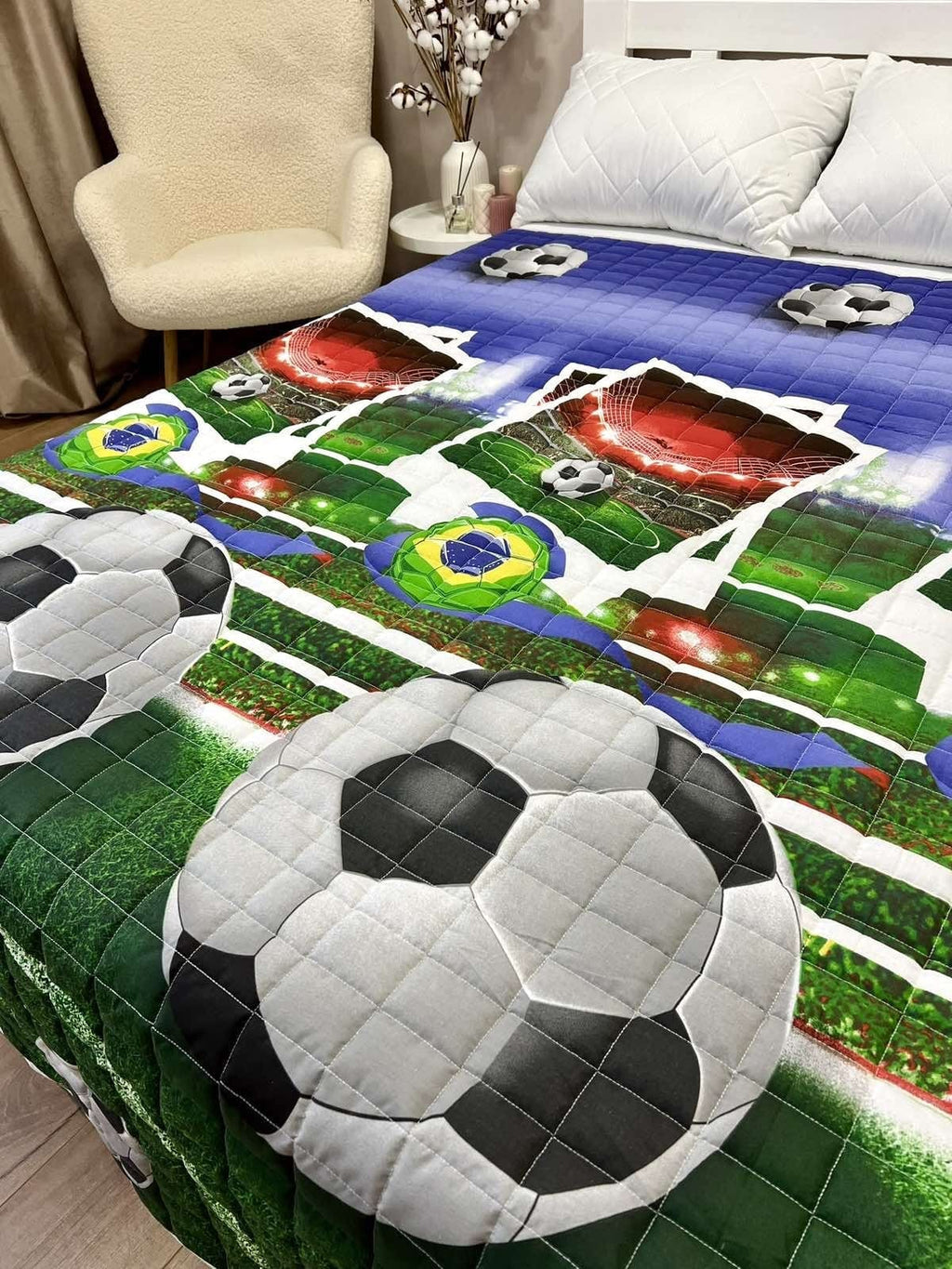 SoftNature 135 × 200 Children's football blanket