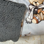 SoftNature плед Velour bedspread with a blue bear pattern