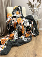 SoftNature плед Velour bedspread with a pattern of many black cats