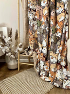 SoftNature плед Velour bedspread with a pattern of many cats