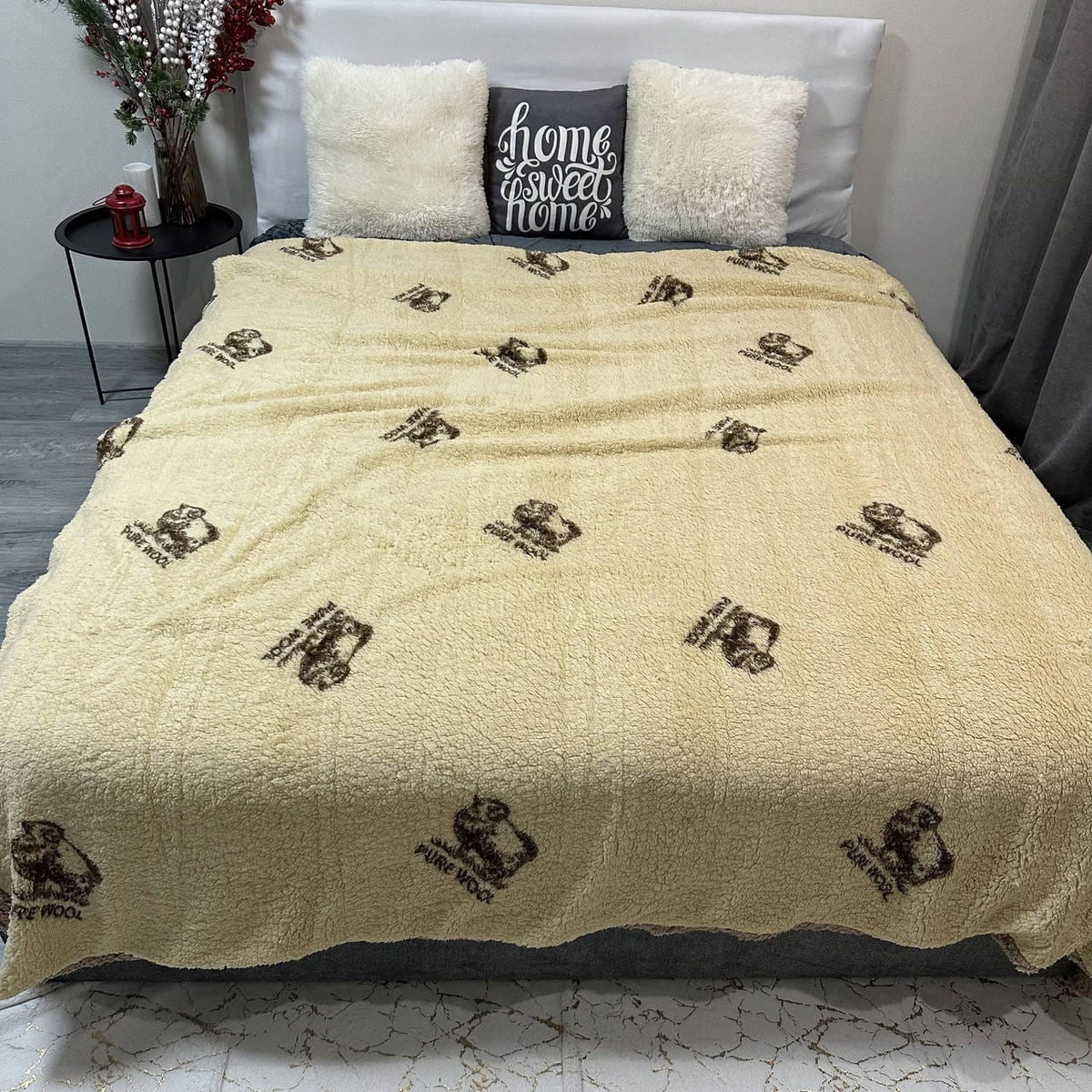 SoftNature плед Velour bedspread with a “Pure vool” pattern