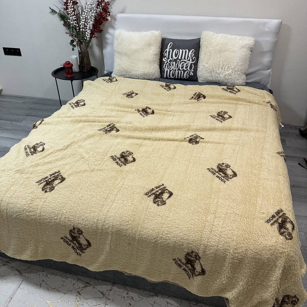 SoftNature плед 155*220 Velour bedspread with a “Pure vool” pattern