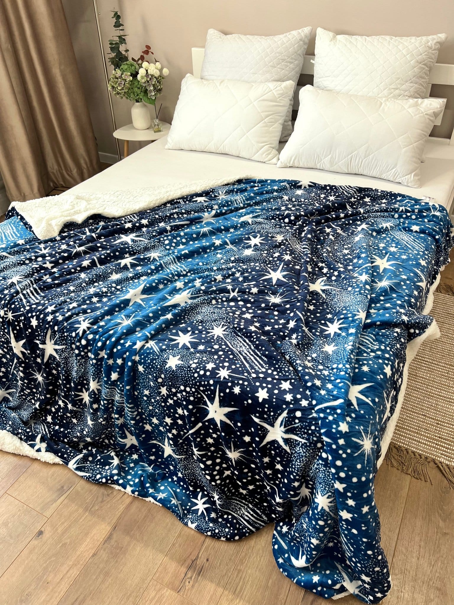 SoftNature плед Velour bedspread with a star pattern