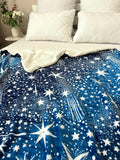 SoftNature плед 155*220 Velour bedspread with a star pattern
