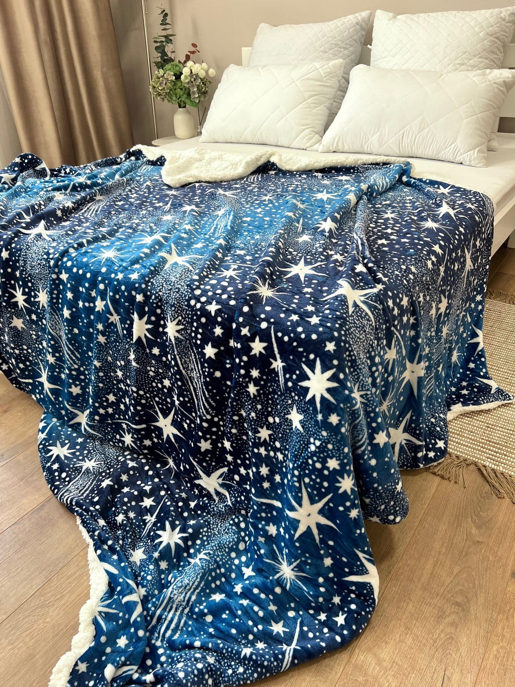 SoftNature плед Velour bedspread with a star pattern