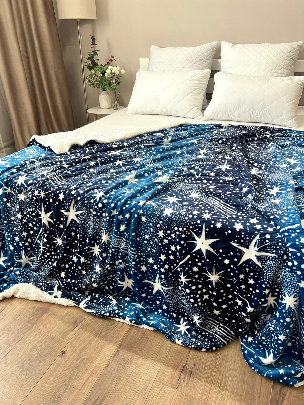 SoftNature плед Velour bedspread with a star pattern