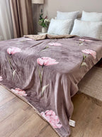 SoftNature плед 155*220 Velour bedspread with a tulip pattern