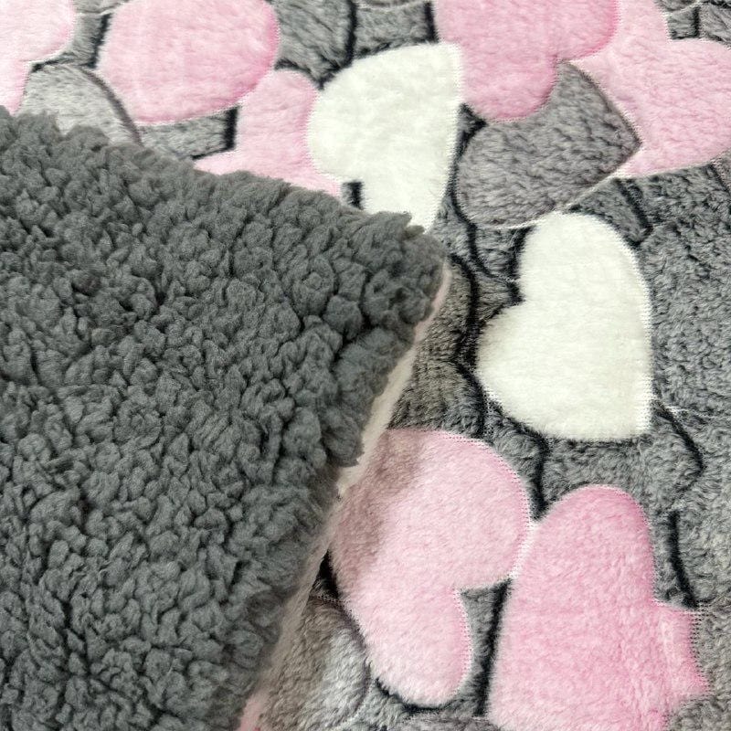 SoftNature плед Velour bedspread with a heart pattern