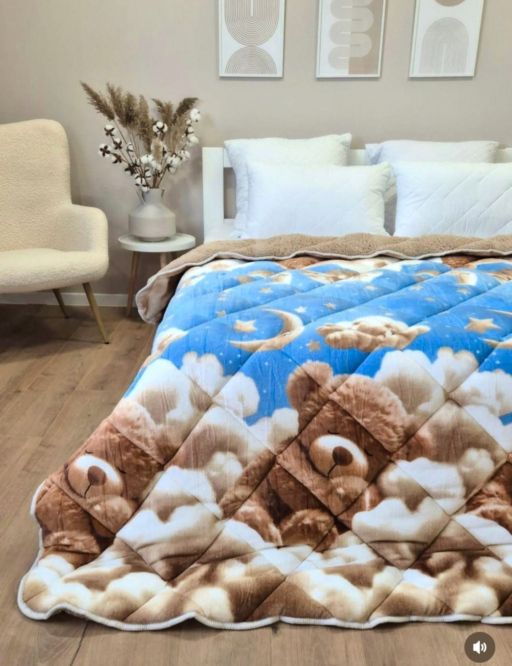 SoftNature 155*220 Velour blanket  bears