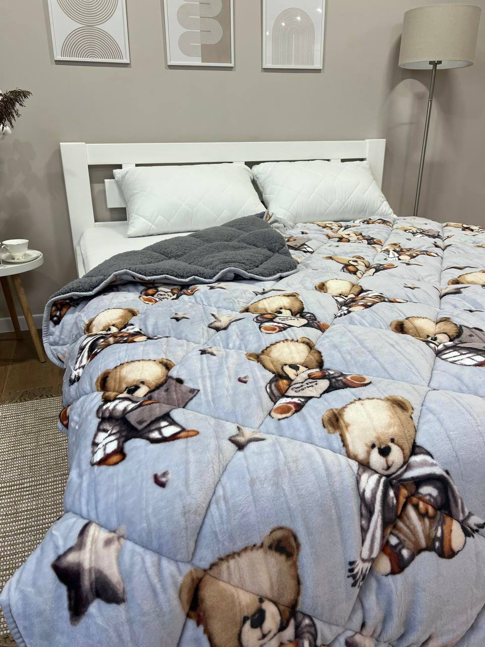 SoftNature 155*220 Velour blanket blue bear