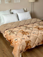SoftNature Velour blanket brown bears