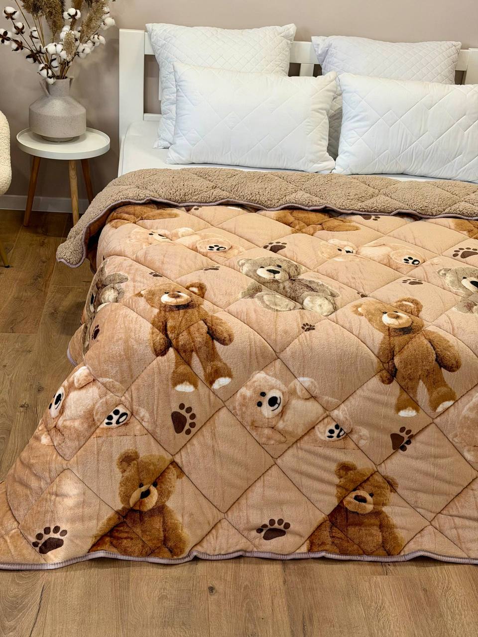 SoftNature 155*220 Velour blanket brown bears