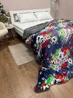 SoftNature плед Velour blanket with football pattern