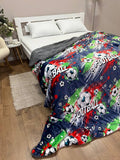 SoftNature плед 155*220 Velour blanket with football pattern