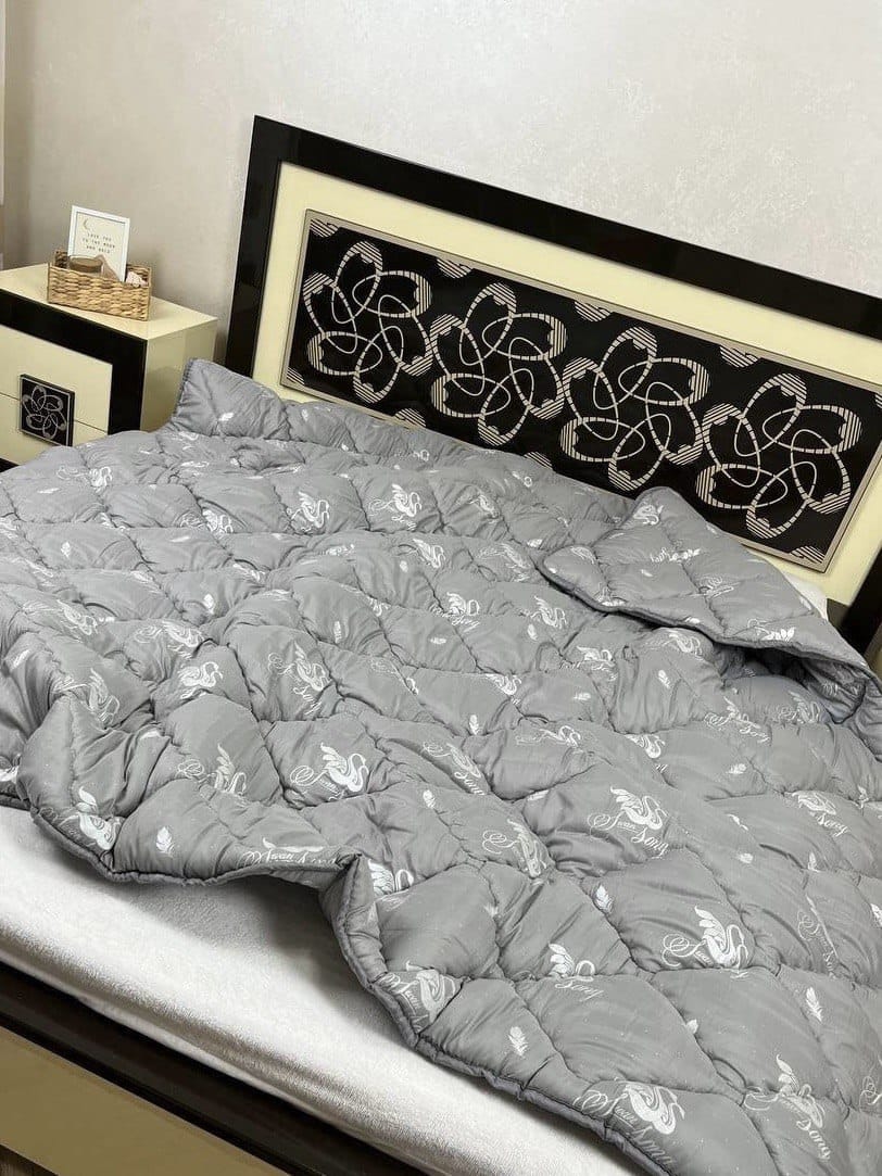 SoftNature 155*220 Winter blanket with Eco Down filling, gray