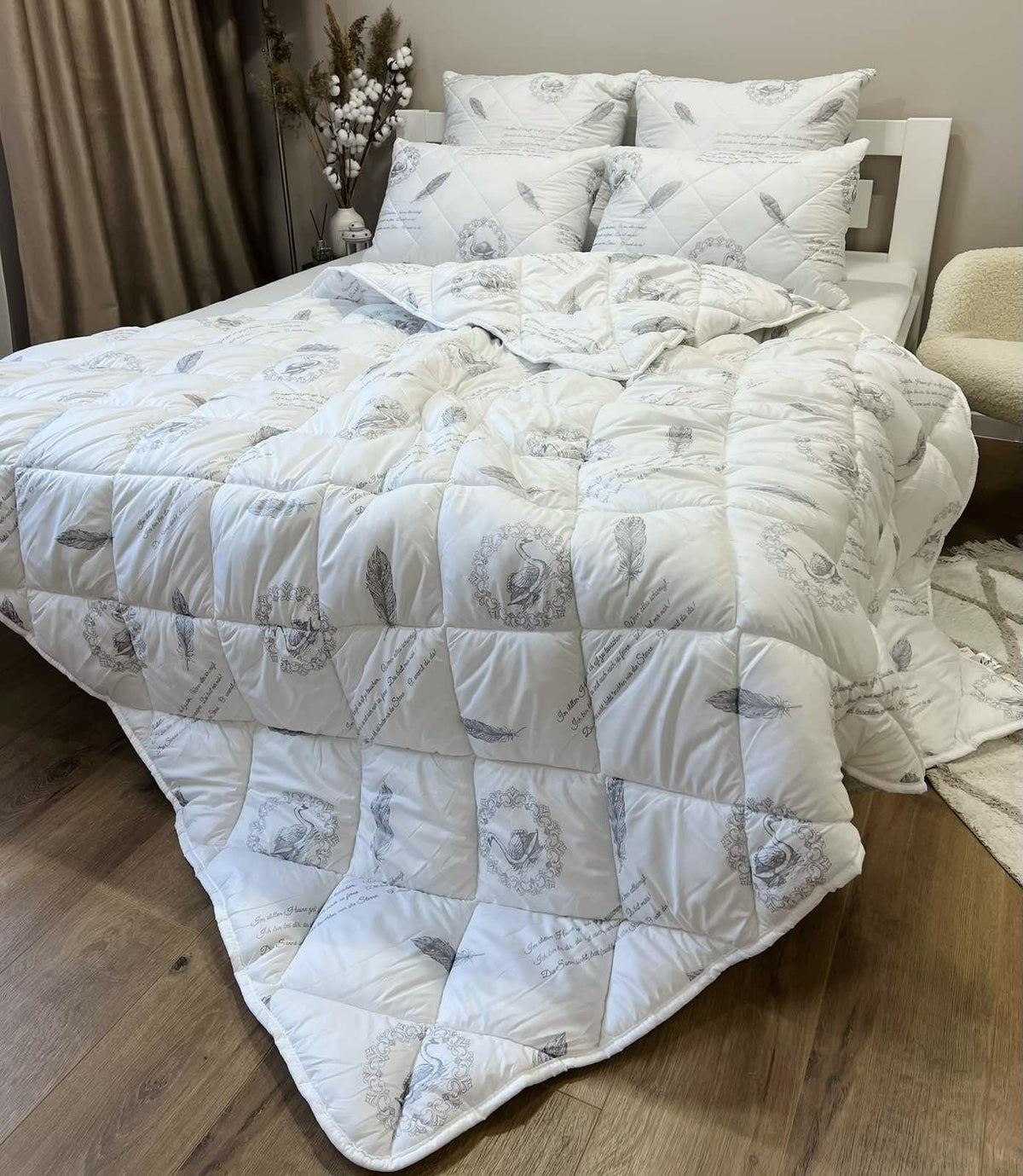 SoftNature 155*220 Winter blanket with Eco Down filling, white